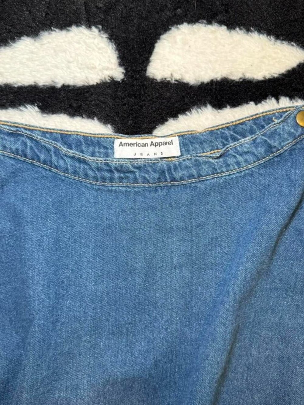 AMERICAN APPAREL Denim Skater Mini Skirt Made in USA Size Small XS Fit Cotton - Picture 3 of 4